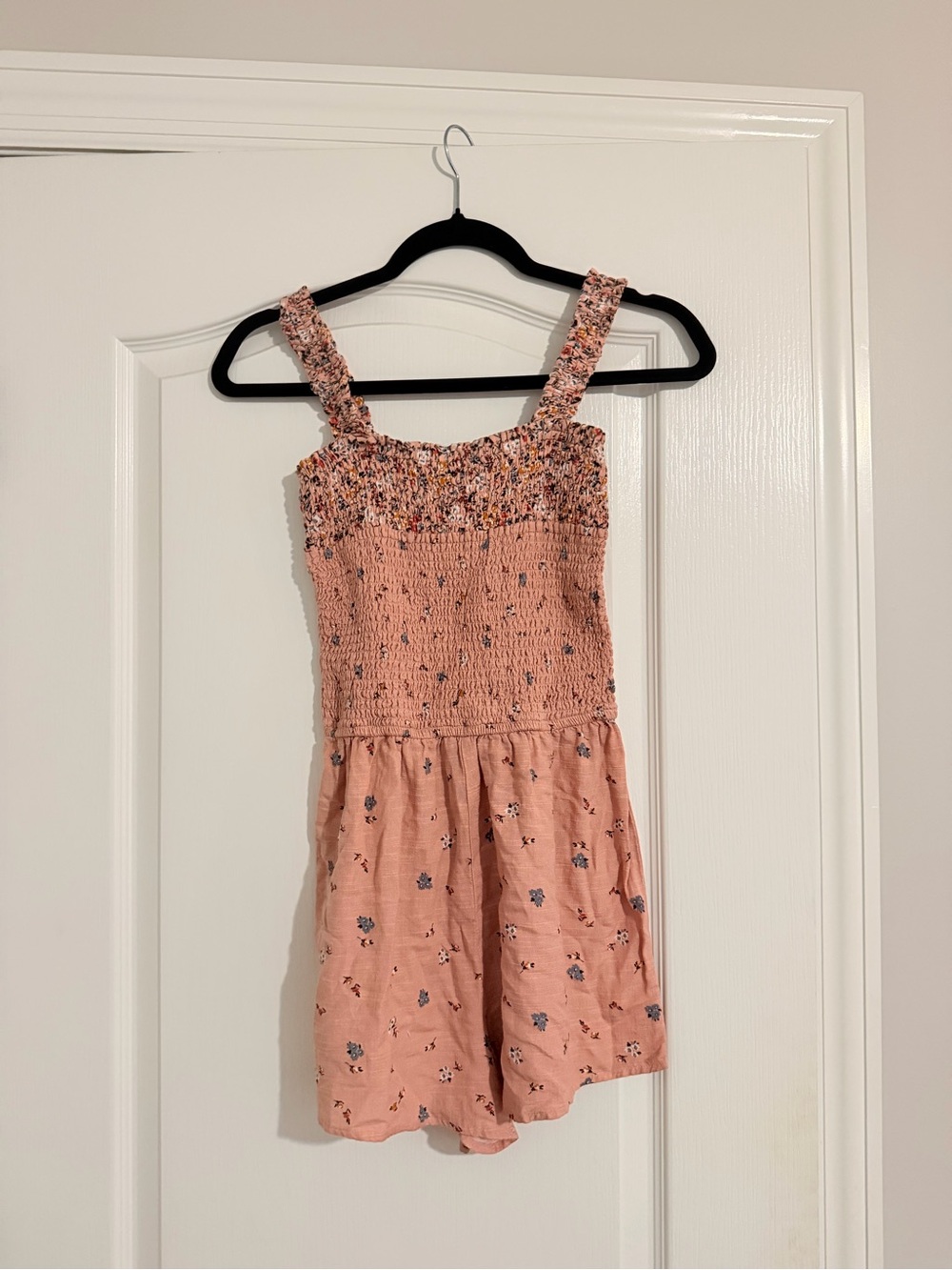 True Craft Dusty Pink Floral Smocked Romper